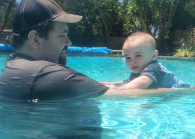 Learning to swim at Northridge Pool